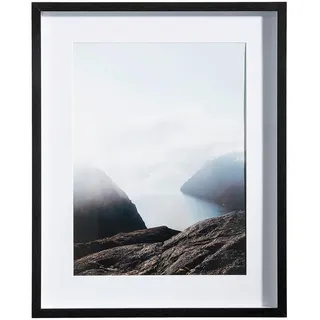 Bilderrahmen , Schwarz , Holz, Glas , rechteckig , 42x52x3 cm , Fsc , Passepartout , Bilder & Rahmen, Bilderrahmen, Bilderrahmen & Fotorahmen