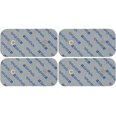 StimPads EMS Elektroden kompatibel mit Compex-Geräte • 4 Ersatzelektroden 50X100mm mit doppeltem 3,75mm Easy Snap • Zertifiziertes Medizinprodukt von Motron NV
