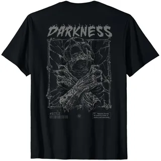 Hip Hop Vintage Hipster Y2K Edgy Urban Backprint Streetwear T-Shirt, Herren, Schwarz, 6XL