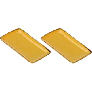 Rose&Tulipani Set mit 2 rechteckigen Tabletts 27x19 cm R134302719Z - Gelb