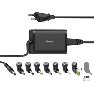 Hama Notebook-Netzteil "Universal-Notebook-Netzteil, 15-19V/65W 8 Notebookstecker", Schwarz