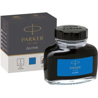 Parker Quink Füllertinte im Tintenfass | auswaschbare blaue Tinte | 57 ml