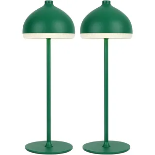 LuminexDesigns LED Tischlampe Kabellos 2 Stück mit Akku VIOA TL13 | Per Touch dimmbare Akku-Tischleuchte, 5200mAh, 650g, 3000K–6000K & IP54, Nachttischlampe & Outdoor-Tischlampe, Grün