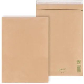 ÖKI Papierpolstertaschen 220 x 345 mm (Innenmaß) – Gepolsterte Versandtaschen A4 aus Recyclingpapier, FSC-zertifiziert, plastikfrei, selbstklebend – Versandumschlag für Dokumente, braun, 100 Stück