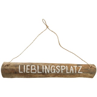 ReWu Treibholz Holzschild mit dem Spruch Lieblingsplatz im Shabby Landhaus Vintage Stil Handmade