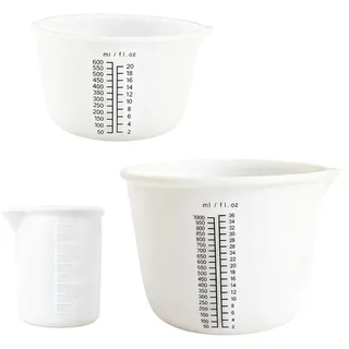 3 Stück Silikon Messbecher mit 1 Silikon Rührstäbchen 1-Spachtel Silikonbecher zum Gießen 1000ml 600ml 100ml Wiederverwendbare Große Mischbecher KleinRührbecher für Epoxidharz DIY Basteln Labor Farbe