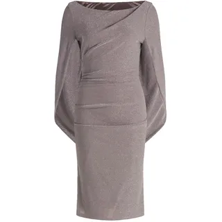 Cocktailkleid VERA MONT "Cocktailkleid im Glitzer-Look", Damen, Gr. 44, EURO, grau (taupe, silber), Obermaterial: 87% Polyamid PA. 9% Polyester PES. 4% Elasthan EL., Kleider Cocktailkleid