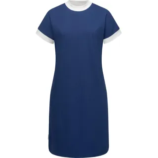 Shirtkleid RAGWEAR "Sommerkleid Katchi Solid", Damen, Gr. XS, N-Gr, blau (indigo blau), Obermaterial: 80% Baumwolle CO(Bio). 20% Polyester Pol. recyc.., Kleider Shirtkleid