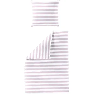 BIERBAUM Bettwäsche 4196 Seersucker Rosa 135 x 200 cm + 2 x 80 x 80 cm
