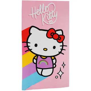 Aymax Kinder - Handtuch Strandlaken Strandtuch Duschtuch Badetuch - 70 x 140 cm -Jungen und Mädchen Mikrofaser (Hello Kitty)