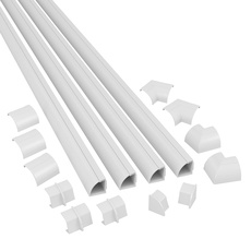 D-Line Viertelrunde Kabelkanäle, Kabelführungen Selbstklebender, Kabelleiste - 4X 22mm (B) x 22mm (H) x 1-Meter Längen (4-Meter) - Weiß