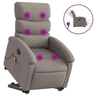 vidaXL Elektrischer Massagesessel mit Aufstehhilfe Taupe Stoff - Taupe
