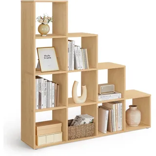 VASAGLE Bücherregal 29 x 129,5 x 129,5 cm Eichenbeige