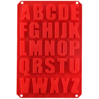 Butabeishy Silikon Alphabet Buchstaben Backform, 33 x 22,5 cm, Rot, für Kuchen und Süßigkeiten
