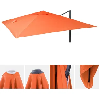 Ersatz-Bezug für Luxus-Ampelschirm HWC-A96, Sonnenschirmbezug Ersatzbezug, 3x4m (Ø5m) Polyester 3,5kg terracotta - Orange