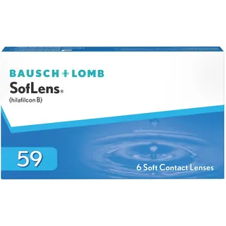 Bausch + Lomb SofLens 59 Monatslinsen, sphärische Kontaktlinsen, weich, 6 Stück, BC 8.6 mm / DIA 14.2 / -1.50 Dioptrien