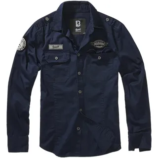 Brandit Textil Brandit Luis Vintage Shirt with Badges navy, Größe L