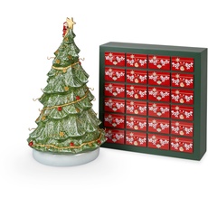 Bild von Christmas Toy's Memory Adventskalender-Set 26tlg., Weihnachtskalender mit 24 Porzellanfiguren aus Hartporzellan, inkl. Baum