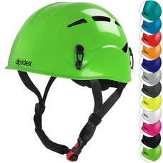 ALPIDEX Universal Kletterhelm für Jugendliche und Erwachsene EN12492 Klettersteighelm in unterschiedlichen Farben, Farbe:Apple Green