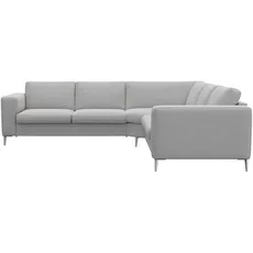 FLEXLUX Ecksofa »Fiore«, breite Armlehnen, Kaltschaum, Füße Alu, grau