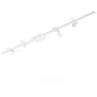 Philips Hue Perifo Railverlichting Plafond 4-Spots - Basisset - Duurzame LED Verlichting - Wit en Gekleurd Licht - Dimbaar - Verbind met Bluetooth of Hue Bridge - Werkt met Alexa en Google Home - Wit