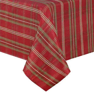 Elrene Home Fashions Tischdecke, schimmernd, kariert, 152,4 x 304,8 cm, Rot