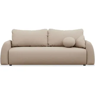 Selsey 3-Sitzer Sofa Nubelle Beige Chenille-Bezug, wasserabweisend , Kunststoff , 244x85x93 cm , Babymöbel & Kindermöbel, Kinderzimmer & Jugendzimmer, Schlafsofas