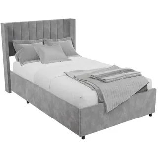 Juskys Polsterbett Savona hellgrau 120 x 200 cm , Hellgrau , Holzwerkstoff , 120x200 cm , Schlafzimmer, Betten, Polsterbetten
