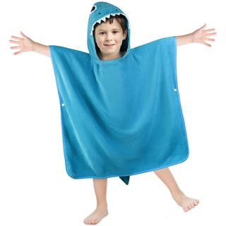 Gaga city Badeponcho Kinder Dino Badetuch Poncho Baby Handtuch Poncho Dino Badehandtuch Baumwolle Strandponcho Frottee Kinder Kapuzenponcho Kleinkind Kindergeburtstag Geschenk Dinosaurier, 1-5 Jahre