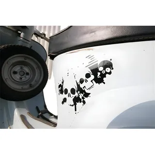 Aufkleber SIP "Skull Totenkopf" 220x170mm weiß