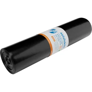 Deiss PREMIUM PLUS Müllsäcke schwarz,120 Liter, 25 Stück/Rolle, 700x1100mm, aus Recycling-Material, reißfest - Made in Germany