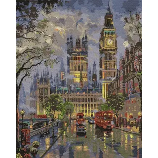 Artnapi Malen Nach Zahlen Erwachsene Kinder Kits MIT RAHMEN 40 * 50 cm (London Big Ben) - DIY Ölgemälde auf Leinwand Geschenk - Sehr Lustig und Entspannend, Anti-Stress, Malen lernen für Anfänger