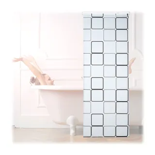 Relaxdays Duschrollo Square 80 x 240 cm grau/weiß