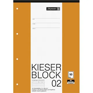 Brunnen KIESER-Block A4 liniert Lineatur 2, 50 Blatt (1042942)