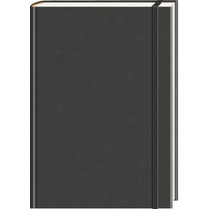 Bild von Notizbuch/Notebook/Blank Book, punktiert, textiles Gummiband, schwarz, Hardcover (A5), 120g/m2 Papier