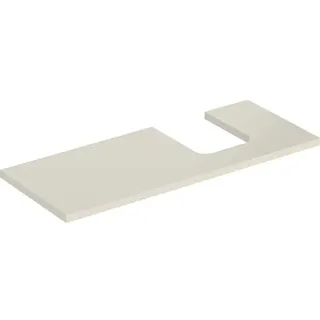 Geberit ONE Waschtischplatte, Ausschnitt rechts, für Aufsatzwaschtisch Schalenform, 120x3x47cm, 505.315.00.4, Farbe: sand-grau lackiert hochglänzend
