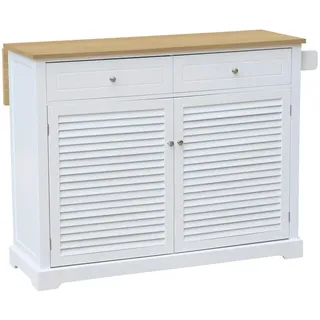 Livetastic Kücheninsel , Weiß, Eiche Artisan , Metall , Uni , 2 Schubladen , einzeln stellbar , 117x93x63 cm , Küchen, Küchenzeilen & Küchenblöcke, Küchenzeilen