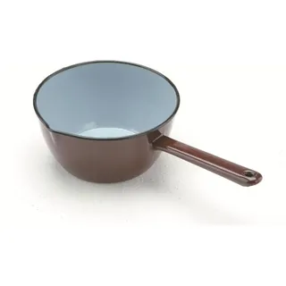 Konischer Emaille-Topf 12cm - braun - Gold