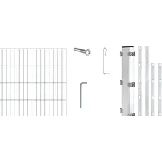 Alberts 642211 Zaungabionen Step2 | verschiedene Längen und Höhen | zum Einbetonieren | feuerverzinkt | Mattenbreite 200 cm | Höhe 180 cm