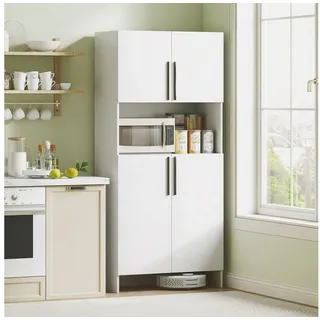 Homcom Küchenbuffet mit Mikrowellenablage 79 x 40 x 175 cm Weiß
