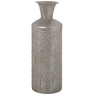 DRW Tischvase aus Metall in Silber 14 x 40 cm, 14x40cm