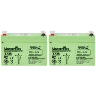 Master U-Power Bleibatterie AGM 3,5 Ah 4 V (Packung mit 2)