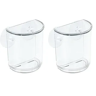 iDesign 20400ES Basic Storage Organizer mit Saugnäpfen, Kunststoff-Aufbewahrungsbecher für Zahnbürsten, Kosmetik und mehr, transparent (Packung mit 2)