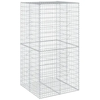 vidaXL Gabione mit Deckel 100x100x200 cm Verzinktes Eisen