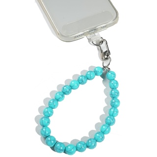 AMAYO - Handykette Universal, Handyanhänger, Handy Perlen Schlüsselband, Handschlaufe, Handygurt, Armband, Handyband, kompatibel mit jedem Handy, Smartphone und Handy Hülle (Türkis Marmor)