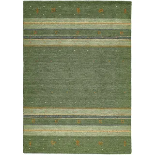 Cazaris Orientteppich , Grün , Textil , Streifen , rechteckig , 200x300 cm , Care & Fair, AZO-frei, Handmade in India , für Fußbodenheizung geeignet, leicht zusammenrollbar , Teppiche und Böden, Teppiche, Orientteppiche