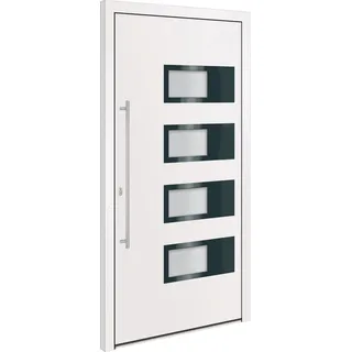 vidaXL Haustür Weiß 100x200 cm Aluminium und PVC - Weiß