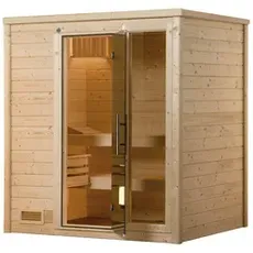 Bild von Premium Massivholzsauna Bergen 1 Sparset 7,5 kW BioS