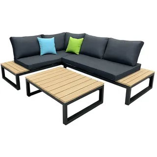 Testrut DE GmbH Riola Loungeset 3-tlg. Dunkelgrau/Braun