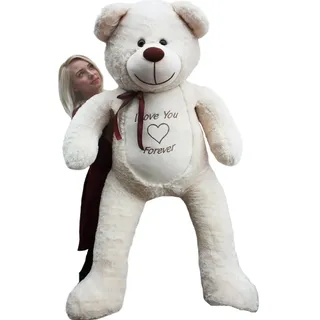 Riesiger großer Teddybär, weiches Kuschelgeschenk – 165 cm – creme - Creme